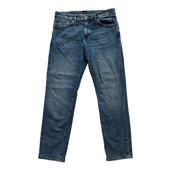 HUGO BOSS Re Maine Regular Fit Jeans in Mid Blue SZ 34 x 32 - Picture 1 of 12